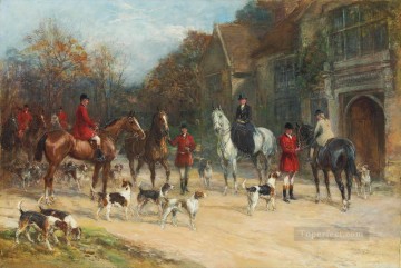 Classical Painting - The meet Heywood Hardy hunting